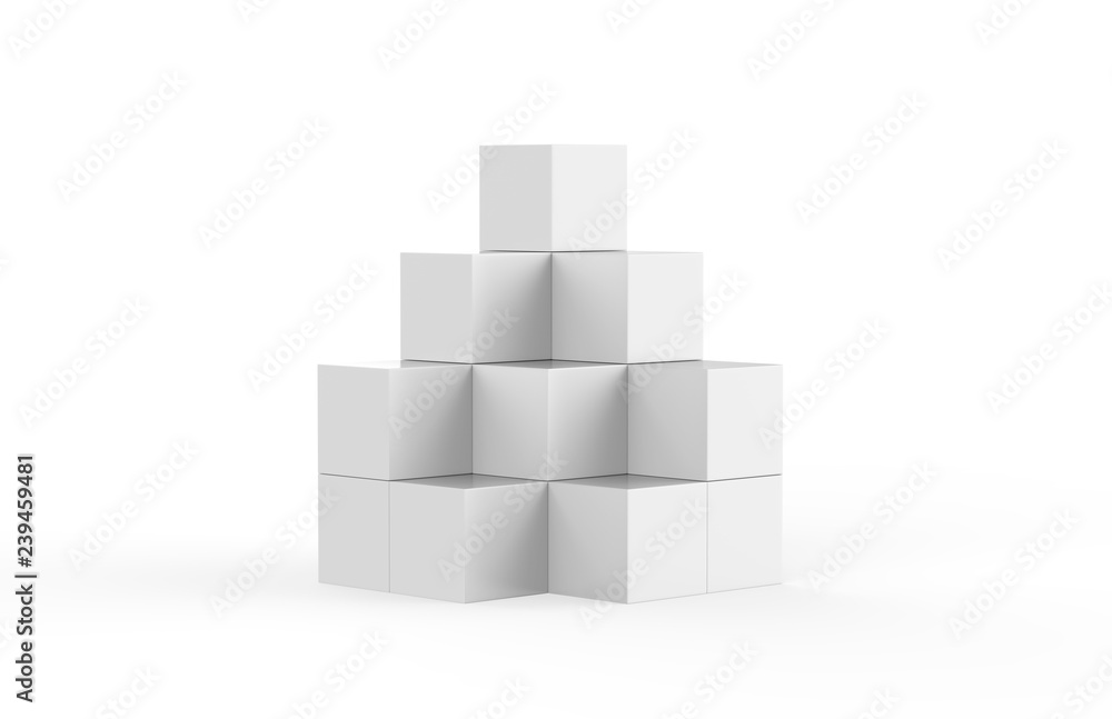 Blank white multi box display on isolated white background, 3d illustration Blank white multi box display on isolated white background, 3d illustration