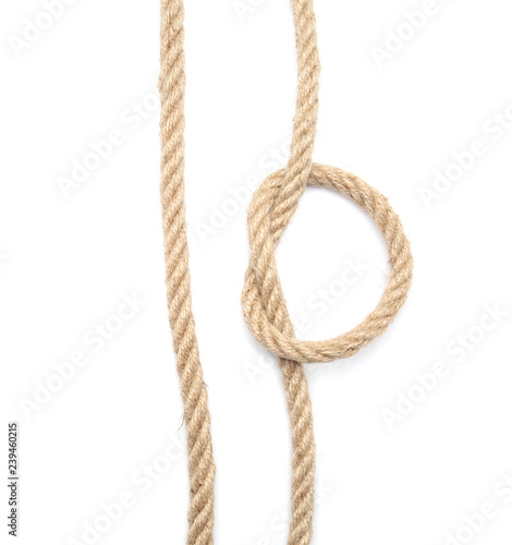 Ropes with loop on white background