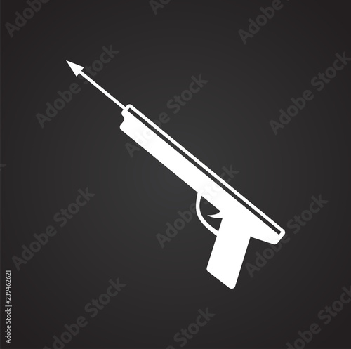 Speargun icon on black background for graphic and web design, Modern simple vector sign. Internet concept. Trendy symbol for website design web button or mobile app