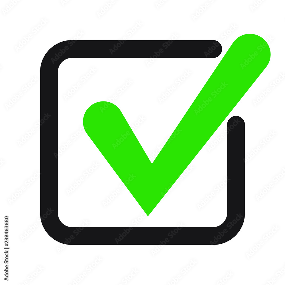 Tick icon vector symbol, checkmark isolated on white background Tick icon vector symbol, checkmark isolated on white background