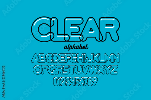 Modern transparent font des...