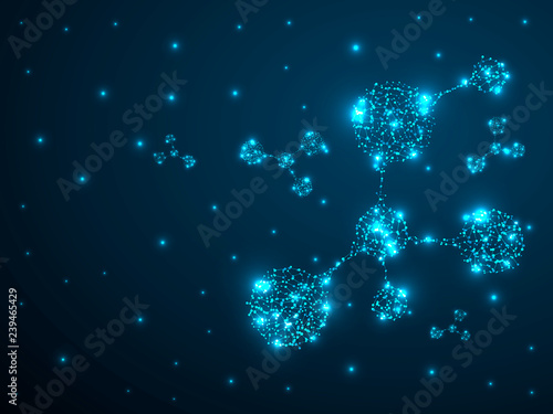 Fényképezés Molecules 3d Concept of neurons and nervous system neon