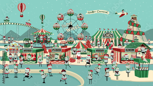 Cute winter carnival cartoon.