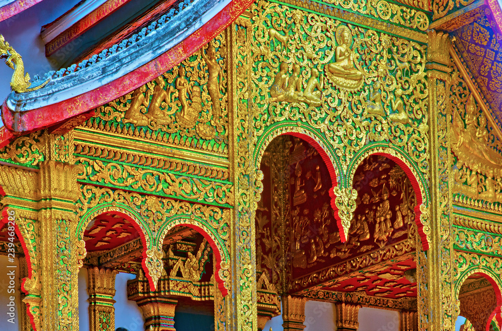 laos, luangprabang : vat mai temple