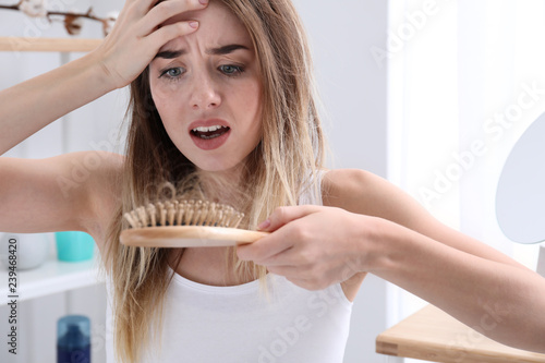 Woman with hair loss proble...