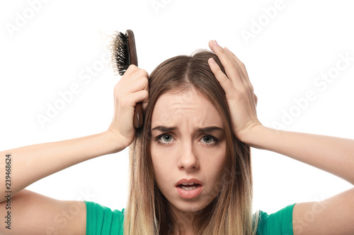Woman with hair loss proble...