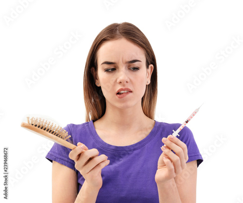 Woman with hair loss proble...