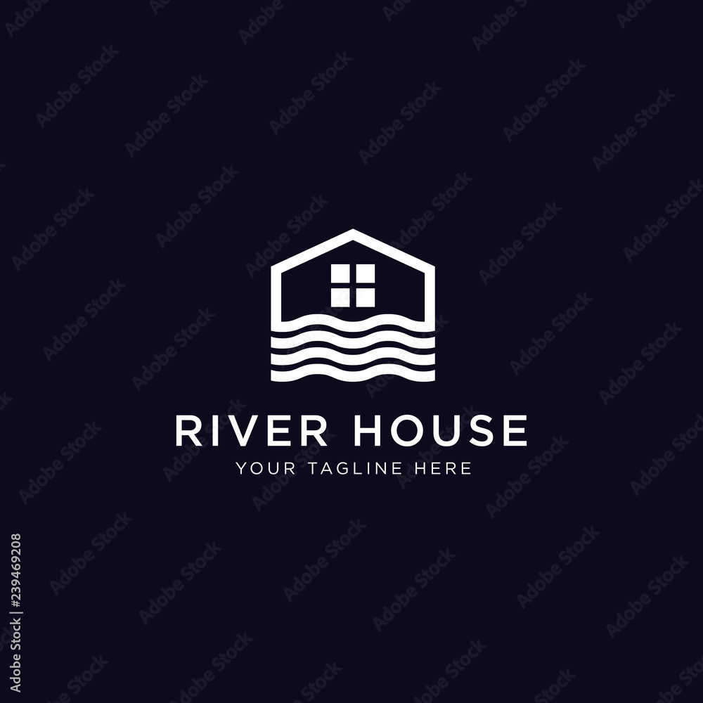 River House Logo Design Inspiration,  Vector Illustration
