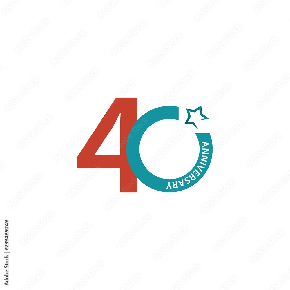 40 Year Anniversary Vector Template Design Illustration 40 Year Anniversary Vector Template Design Illustration