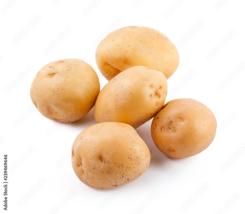 raw yellow potato isolated on white background raw yellow potato isolated on white background