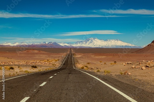 Road in the desert of Atacama, Chile - South America