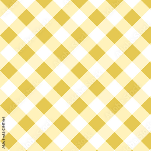 Yellow Gingham pattern. Squares Texture for plaid, tablecloths, clothes, shirts, dresses, paper, bedding, blankets, quilts and other textile products. Vector illustration