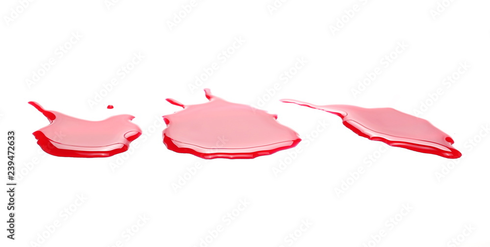 Spilled red wine puddle isolated on white background Spilled red wine puddle isolated on white background