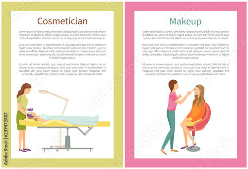 Makeup and Cosmetician Services in Spa Salon Posters
