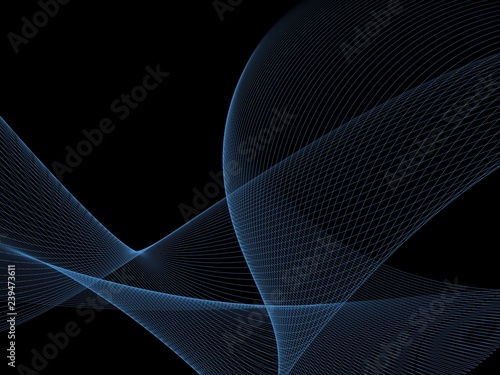 Abstract blue grid wave line