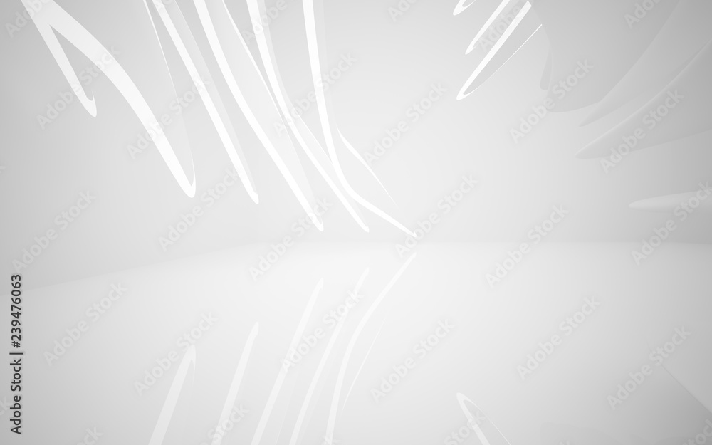 Abstract white interior of the future, with neon lighting. 3D illustration and rendering Abstract white interior of the future, with neon lighting. 3D illustration and rendering