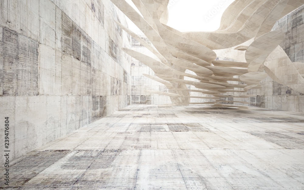 Abstract interior of concrete . Architectural background. 3D illustration and rendering Abstract interior of concrete . Architectural background. 3D illustration and rendering