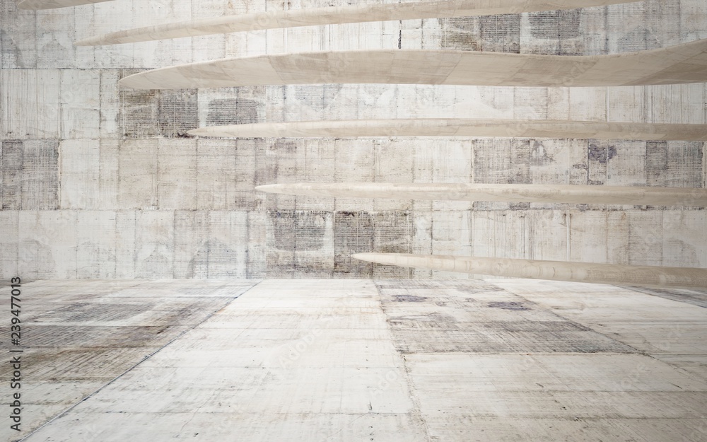 Abstract interior of concrete . Architectural background. 3D illustration and rendering Abstract interior of concrete . Architectural background. 3D illustration and rendering