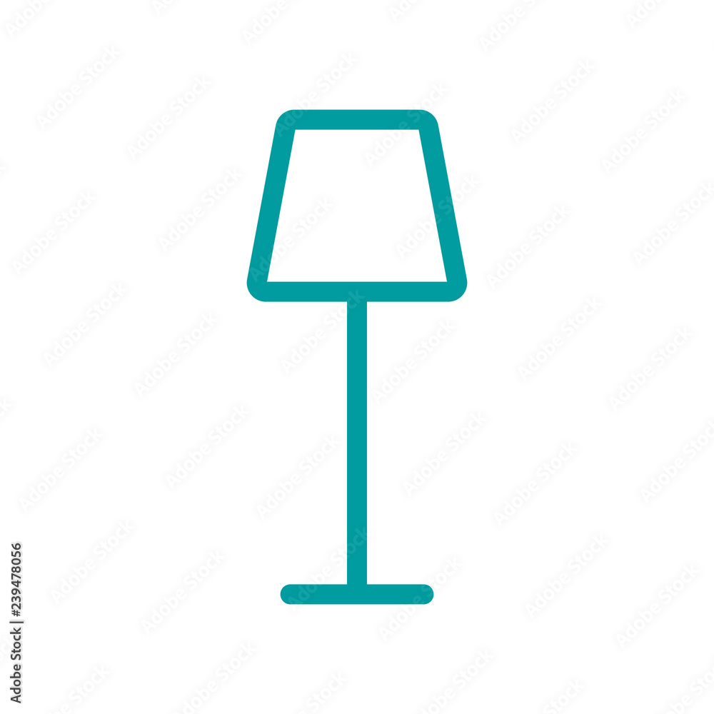 Line icon floor lamp isolated on white background. Vector illustration. Line icon floor lamp isolated on white background. Vector illustration.