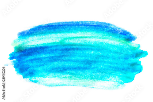Gradient blue yellow and green watercolor background. Abstract watercolor art of paint on white paper.
