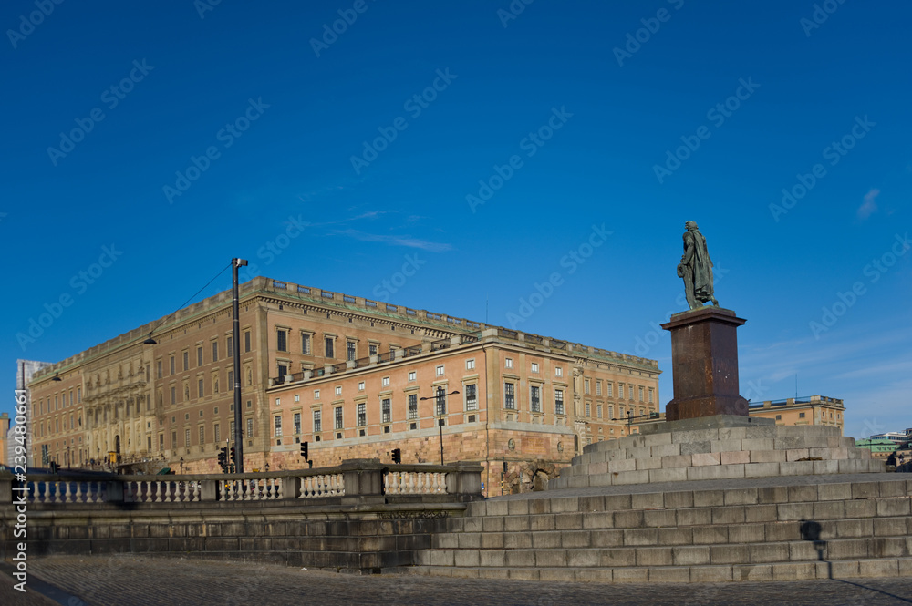 Ceremonial Old castle in Stockholm at the water front 