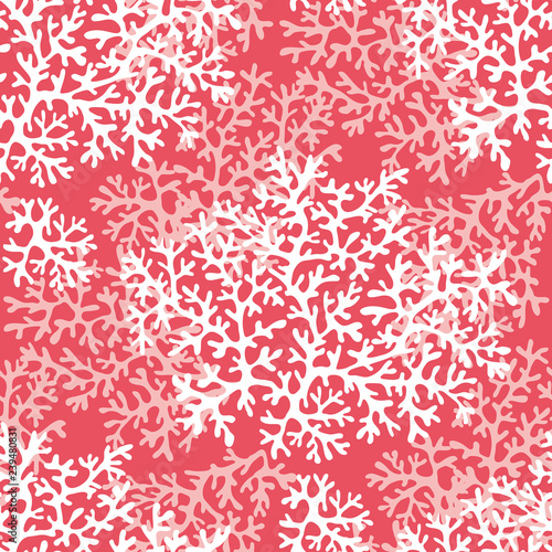 Sea coral color seamless vector pattern