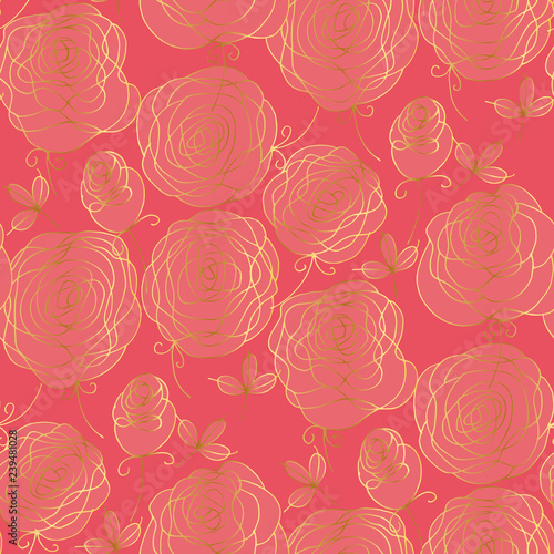 Floral color seamless vector pattern