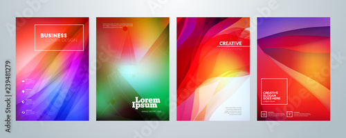 Set of business brochure cover design templates. Modern business flyer or poster with abstract colorful background