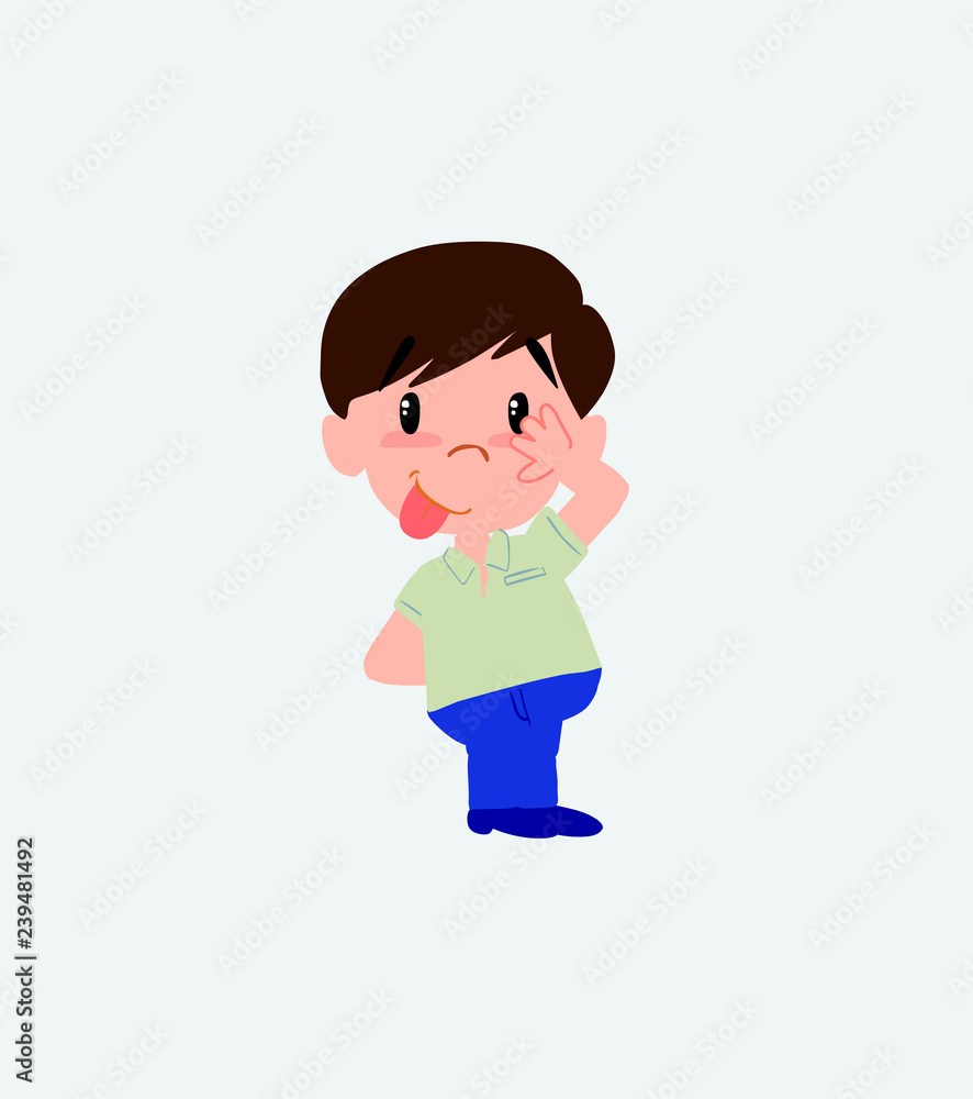 Businessman in casual style sticks out his tongue in gesture of funny shyness. Businessman in casual style sticks out his tongue in gesture of funny shyness.