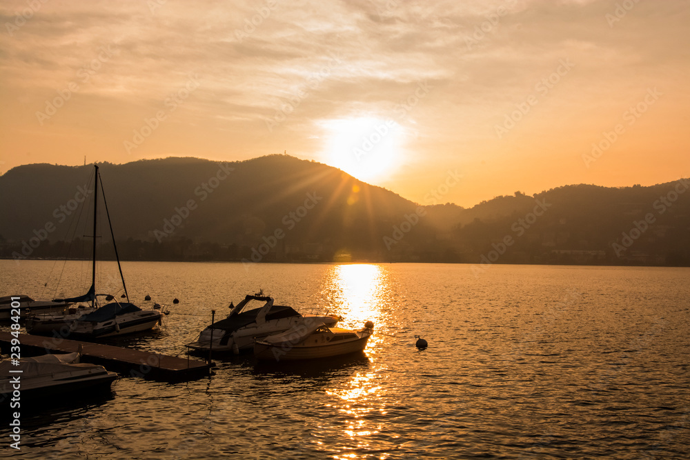 Como, Italy - Lake Como sunset