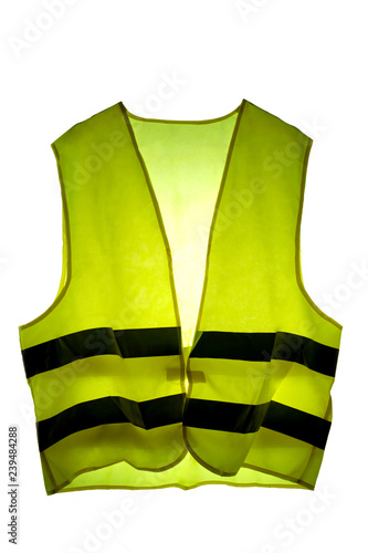 yellow vest french icon protest isolated on white background with clipping pathand copy space for your text