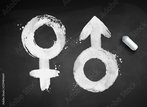 Illustration of male and female gender symbols