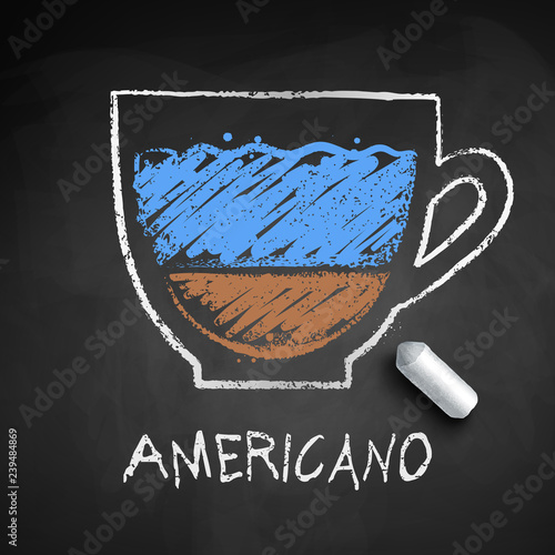 Vector sketch of Americano coffee