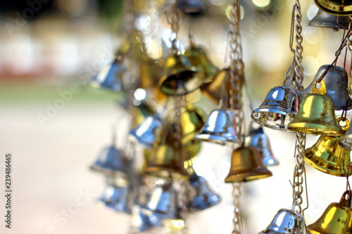 Bell silver and Bell gold Background Blur and Bokeh