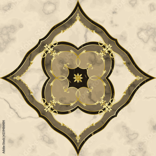 Luxury Beige Marble Mosaic Classic Seamless Pattern