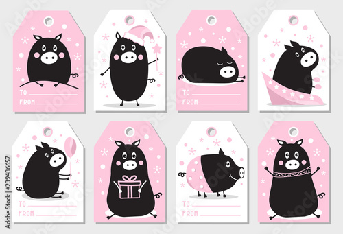 Set of Christmas gift tags.