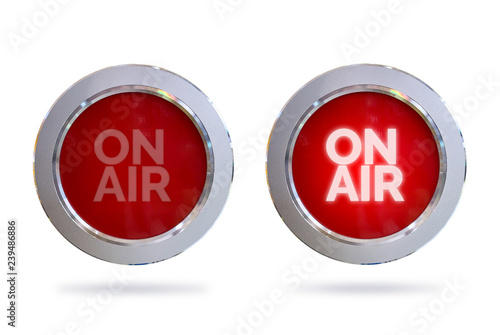 Billede på lærred ON AIR studio light sign isolated on white background