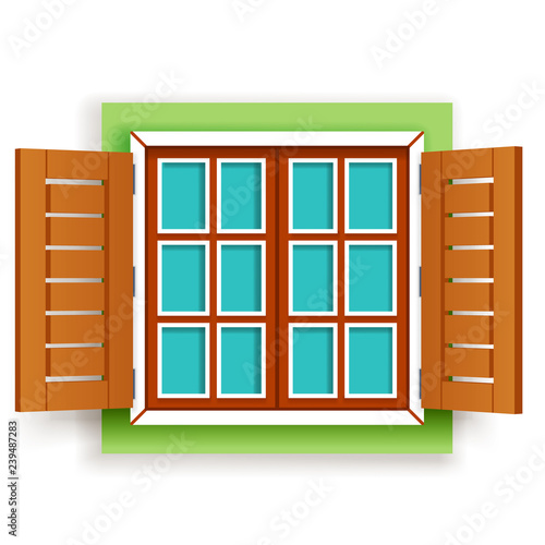 Isolated retro vintage wooden window design vector illustration