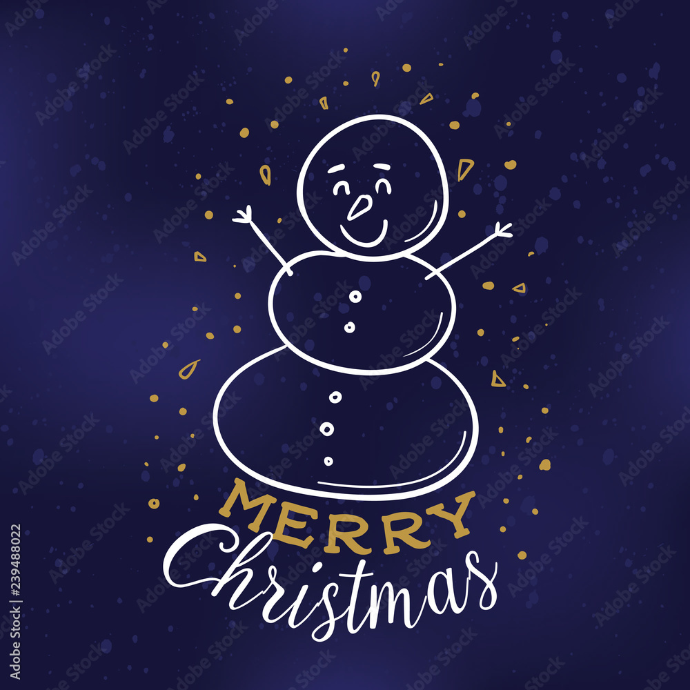 Fototapeta premium Merry Christmas. Typography. Vector logo, text design. Greeting card.