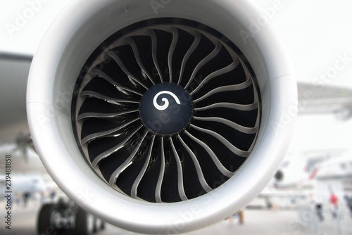 Close up of a Modern Jet Engine