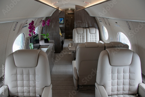 Interior of a Modern Private Jet