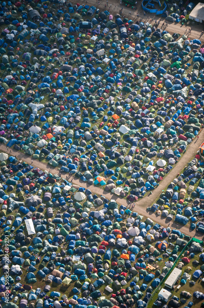 Aerial Photograph of Music Festival Tents