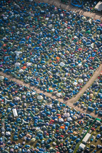 Aerial Photograph of Music Festival Tents