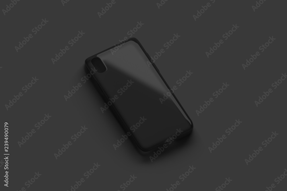 Blank black transparent phone case mockup, isolated on dark surface, 3d rendering. Empty matt accessories mock up, left side view. Clear flexible covering design. Protection for smartphone template. Blank black transparent phone case mockup, isolated on dark surface, 3d rendering. Empty matt accessories mock up, left side view. Clear flexible covering design. Protection for smartphone template.