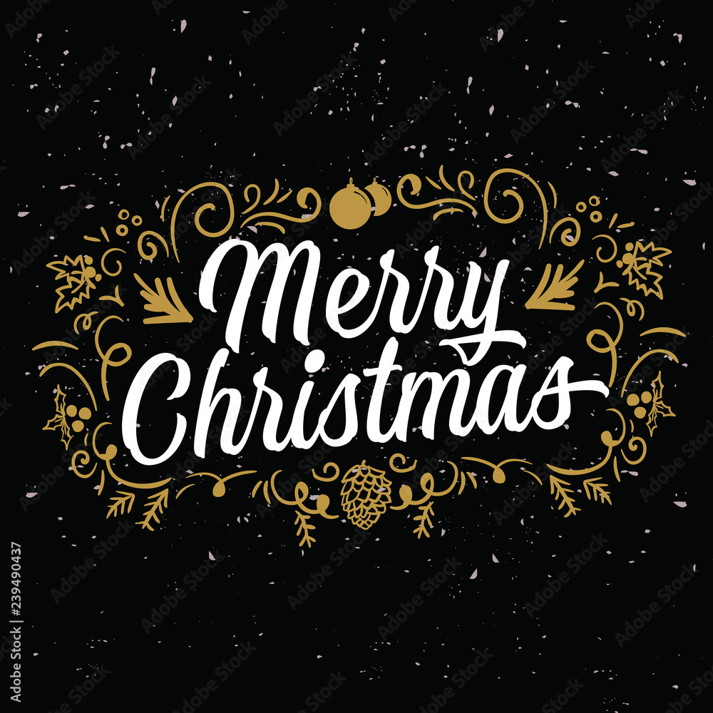 Merry Christmas. Typography. Vector logo, text design. Greeting card. Merry Christmas. Typography. Vector logo, text design. Greeting card.
