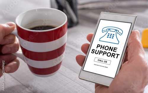 Phone support concept on a smartphone