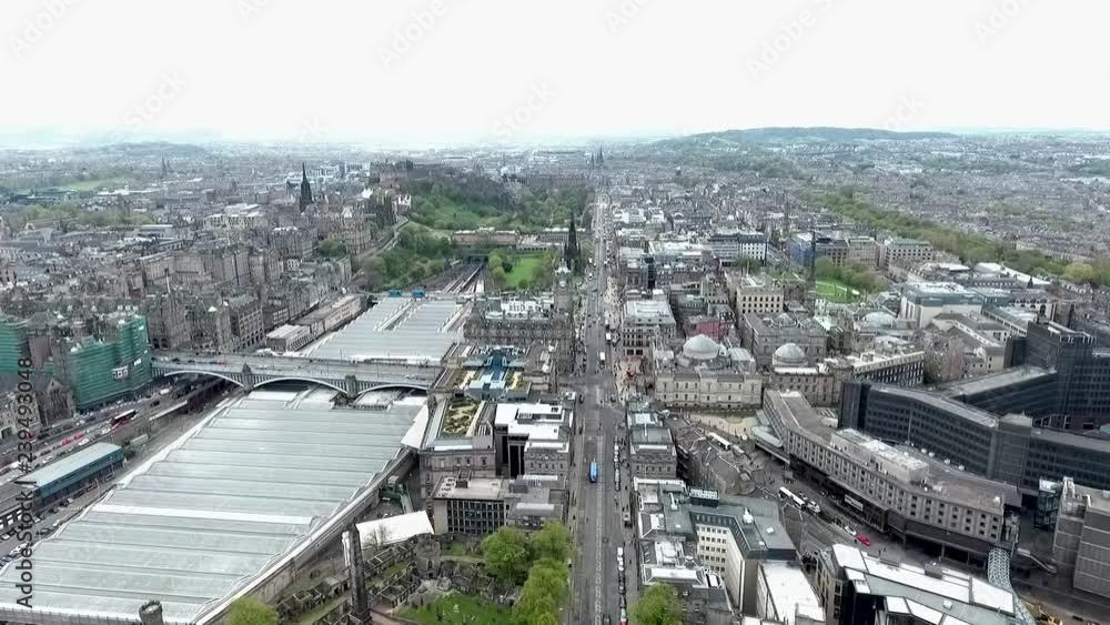Edinburgh city Scotland historic Town Day Aerial shot Edinburgh city Scotland historic Town Day Aerial shot