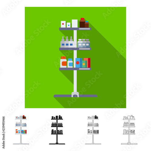 Vector design of pharmacy and hospital symbol. Set of pharmacy and business stock symbol for web.