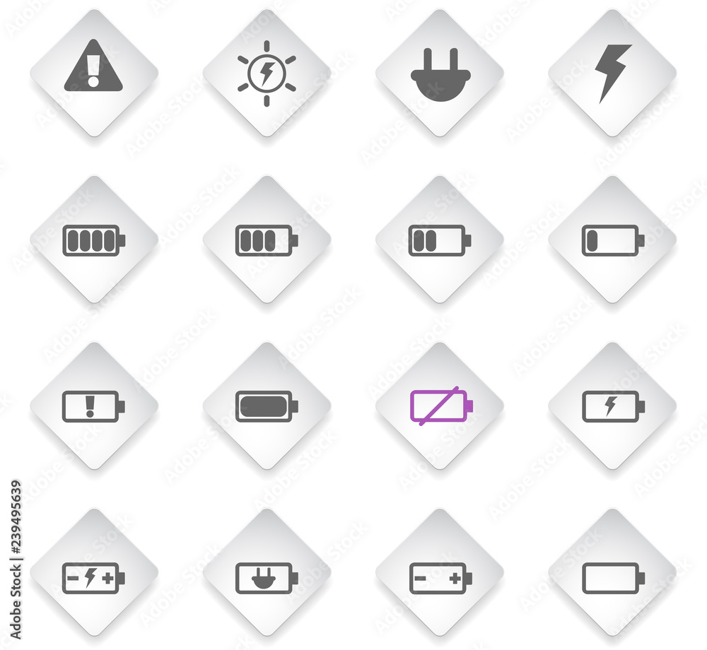 Battery energy vector icons Battery energy vector icons