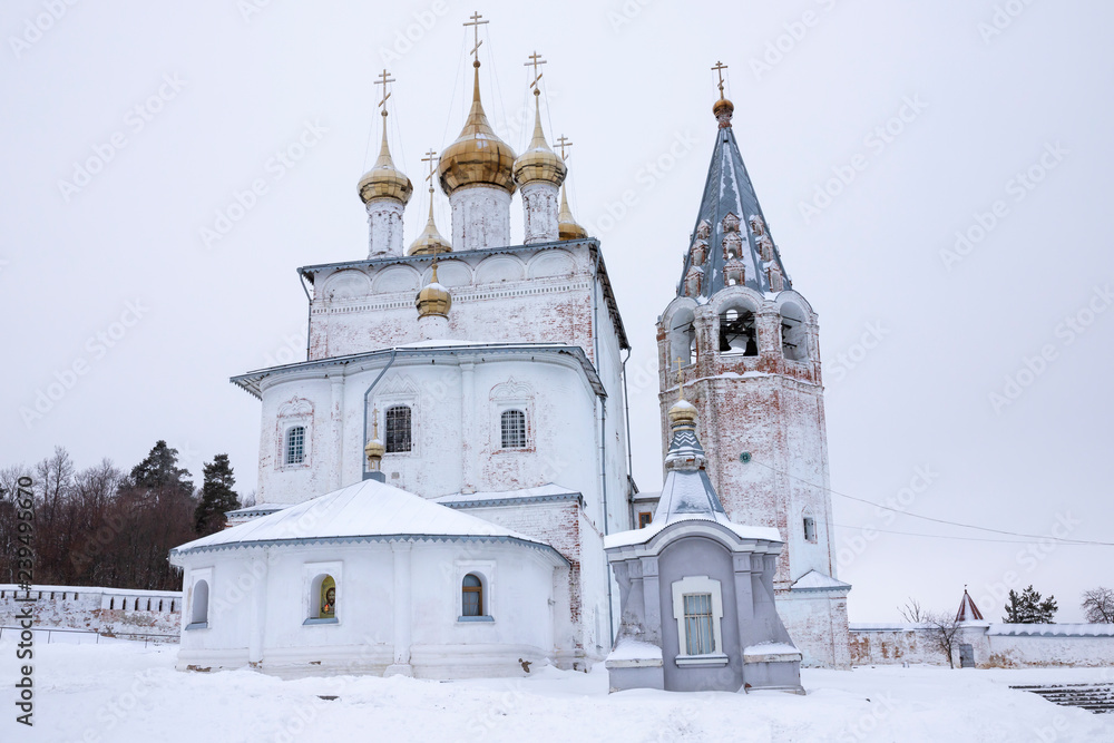 Holy Trinity Cathedral St. Nicholas Monastery in winter, Gorokhovets, Russia. Holy Trinity Cathedral St. Nicholas Monastery in winter, Gorokhovets, Russia.